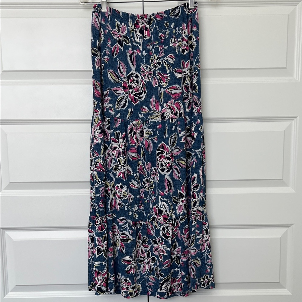 Floral Blue and Pink Women's Skirt